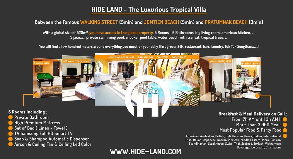 Hideland - The Luxury Tropical Villa パッタヤー エクステリア 写真